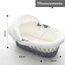 Teknum Infant Wicker Moses Basket With White Waffle Beddings & Rocker Stand 0–6 Months Up To 18Kg, Color: Grey, 7 image