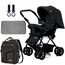 Teknum Reversible Look At Me Stroller Combo With Diaper Bag Hooks & Changing Pad 6–36 Months Up To 15Kg, Color: Black