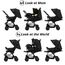Teknum Reversible Look At Me Stroller Combo With Diaper Bag Hooks & Changing Pad 6–36 Months Up To 15Kg, Color: Black, 6 image