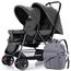 Teknum Double Stroller Combo 6–36 Months 2 X 15Kg, Color: Dark Grey