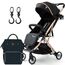 Teknum Explorer Travel Stroller With Sunveno Diaper Bag And Hooks Black 6–36 Months Up To 15Kg, Color: Black