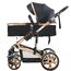 Teknum 3 In 1 Pram Stroller With Diaper Bag Bundle 0–3 Years Up To 18Kg, Color: Black, 4 image