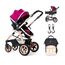 Teknum 3 In 1 Stroller Black With Sunveno Diaper Bag And Hooks 0–3 Years Up To 18Kg, Color: Burgundy, 5 image