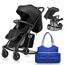Teknum 2In1 Glide Stroller With Green Diaper Tote Bag Black 0–36 Months Up To 22Kg, Color: Black & Blue