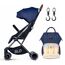 Teknum Travel Lite Stroller Navy Blue With Sunveno Diaper Bag And Hooks 0–4 Years 4.9Kg Cabin Friendly, Color: Navy Blue, 2 image