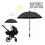 Teknum Universal Stroller Umbrella With Holder Clip Clamp 360° Rotatable Uv50+, Color: Black, 4 image