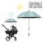 Teknum Universal Stroller Umbrella With Holder Clip Clamp 360° Rotatable Uv50+, Color: Green, 4 image