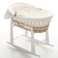 Teknum Infant Wicker Moses Basket With White Waffle Beddings & Rocker Stand 0–6 Months Up To 18Kg, Color: Brown, 2 image
