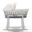 Teknum Infant Wicker Moses Basket With White Waffle Beddings & Rocker Stand 0–6 Months Up To 18Kg, Color: Grey