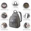 Sunveno Fashion Compact Diaper Backpack, Color: Grey, 3 image