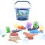 Little Story 21Pcs Dinosaur World Bucket Set With 5 Dinosaurs, 3 Eggs And Scene Accessories, Color: Multicolor