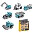 Little Story Alloy Sliding Engineering Toy Truck 6 Pcs - Multicolor