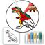 Little Story Diy Kids Art & Craft 3D Painting Set Dinosaur