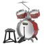 Little Story Kids Drum Set Musical Instrument With Stool, Color: red