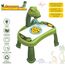 Little Story Diy T-Rex 3-In-1 Spinning Puzzle Block Table, Projection Drawing Board & Learning Table Set (81 Pcs), Stem Series - Multicolor