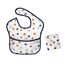 Melii Fold Up Bib with Scoop 2 Pcs, Color: White & Navy, 2 image