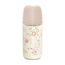 Suavinex Glass Baby Feeding Bottle with Medium Flow Physiological Nipple Teat, Mimics Natural Breastfeeding Experience, +3 Months 240ml, Color: pink, 2 image