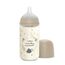 Suavinex Glass Baby Feeding Bottle with Medium Flow Physiological Nipple Teat, Mimics Natural Breastfeeding Experience, +3 Months 240ml, Color: Beige