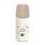 Suavinex Glass Baby Feeding Bottle with Medium Flow Physiological Nipple Teat, Mimics Natural Breastfeeding Experience, +3 Months 240ml, Color: Beige, 2 image