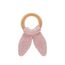 Babyjem Amigurumi Wooden Ring Teether for Baby 4+ Months, Color: pink