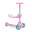 MoMi Kiuru 2-in-1 Scooter and Ride-On, Color: pink