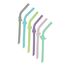 Melii Silicone Straws with Animals Clip Design & Cleaning Brush Set of 6 pcs