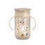 Suavinex Baby Training Cup for Babies 12M+ Leak Proof 360° Perfect Spill-proof for Drinking from Any Side of the Rim without Getting Wet 340ml, Color: Beige