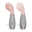 Babyjem Plastic Angled Fork & Spoon Set 6+ Months, Color: Multicolor