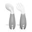 Babyjem Plastic Angled Fork & Spoon Set 6+ Months, Color: White