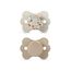 Suavinex SX Pro Ultra Soft Butterfly Shape Baby Pacifier for Babies 6-18 months with Silicone Nipple Physiological Teat Safe for Baby Pack of 2, Color: Beige