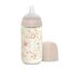 Suavinex Glass Baby Feeding Bottle with Medium Flow Physiological Nipple Teat, Mimics Natural Breastfeeding Experience, +3 Months 240ml, Color: pink