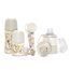 Suavinex Welcome Baby Feeding Gift Set of 5 for New Born Baby, Feeding Bottles, Pacifier, Pacifier Holder & Powdered Milk Dispenser, Color: Beige
