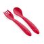 Babyjem Baby Spoon and Fork Set 12+ Months, Color: red