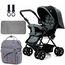 Teknum Reversible Look At Me Stroller Combo With Diaper Bag Hooks & Changing Pad 6–36 Months Up To 15Kg, Color: Grey