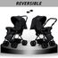 Teknum Reversible Trip Baby Stroller Travel System With Infant Car Seat Multi Recline 6-36 Months, Color: Black, 12 image