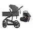 Teknum 3In1 Baby Stroller Travel System Sleeping Bassinet Extra Wide Seat 360° Rotating Wheels Fully Reclinable Car Seat Compatible Coffee Holder Spill Proof Mat 0-3 Years, Color: Space Grey, 2 image