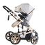 Teknum 3In1 Baby Stroller Travel System Sleeping Bassinet Extra Wide Seat 360° Rotating Wheels Fully Reclinable Car Seat Compatible Coffee Holder Spill Proof Mat 0-3 Years, Color: Grey & Gold, 7 image