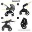 Teknum 3In1 Compacto Baby Stroller With Bassinet Air Cabin Friendly 0-36 Months, Color: Dark Grey, 4 image