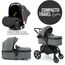 Teknum 3In1 Compacto Baby Stroller With Bassinet Air Cabin Friendly 0-36 Months, Color: Dark Grey, 12 image