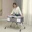 Teknum 3In1 Baby Cot Cradle With Mosquito Net Wheels 0-12 Months 15Kg, Color: Dark Grey, 5 image
