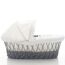 Teknum Infant Wicker Moses Basket With White Waffle Beddings 0–6 Months Up To 18Kg, Color: Grey