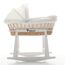 Teknum Infant Wicker Moses Basket With White Waffle Beddings & Rocker Stand 0–6 Months Up To 18Kg