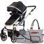 Teknum 3 In 1 Pram Stroller With Diaper Bag Bundle 0–3 Years Up To 18Kg, Color: Black