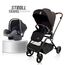 Teknum Stroll-1 Travel System With Reversible Stroller And Compacto Baby Car Seat Black 0–4 Years Up To 22Kg, Color: Black, 3 image