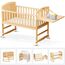 Teknum 7In1 Convertible Kids Bed Bedside Crib With Mattress Mosquito Net 0-12 Years 40Kg, Color: Beige