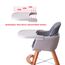 Teknum Premium Dual Height Wooden High Chair 6–36 Months Up To 15Kg, Color: Grey, 3 image