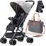 Teknum Yoga Lite Stroller With Diaper Bag Combo Black 6–36 Months Up To 15Kg, Color: Grey