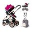 Teknum 3 In 1 Stroller Black With Sunveno Diaper Bag And Hooks 0–3 Years Up To 18Kg, Color: Wine, 2 image
