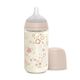 Suavinex Glass Baby Feeding Bottle with Medium Flow Physiological Nipple Teat, Mimics Natural Breastfeeding Experience, +3 Months 240ml, Color: pink