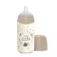 Suavinex Glass Baby Feeding Bottle with Medium Flow Physiological Nipple Teat, Mimics Natural Breastfeeding Experience, +3 Months 240ml, Color: Beige